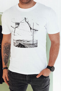 Koszulka męska z nadrukiem biała Dstreet RX5499
