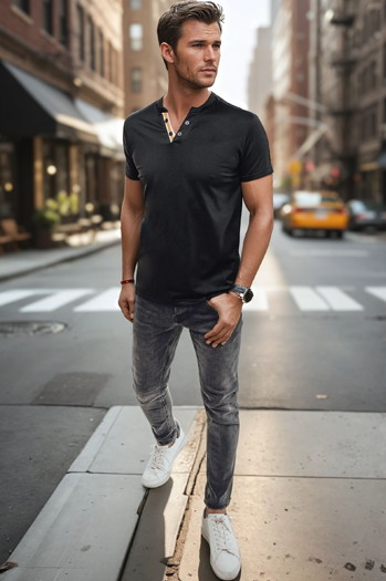 Koszulka męska polo czarna Dstreet RX5627