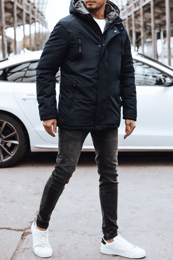 Kurtka męska zimowa z kapturem granatowa Dstreet TX5089