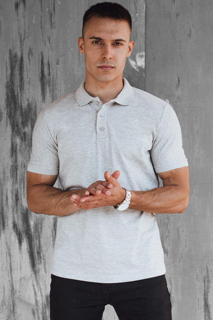 Koszulka męska polo jasnoszara Dstreet PX0597