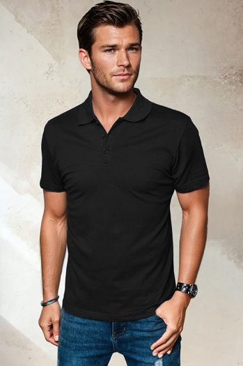 Koszulka polo męska czarna Dstreet PX0512