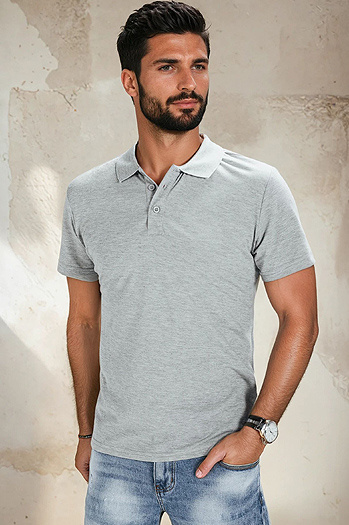 Koszulka polo męska jasnoszara Dstreet PX0513
