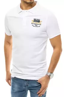 Koszulka polo z haftem biała Dstreet PX0416
